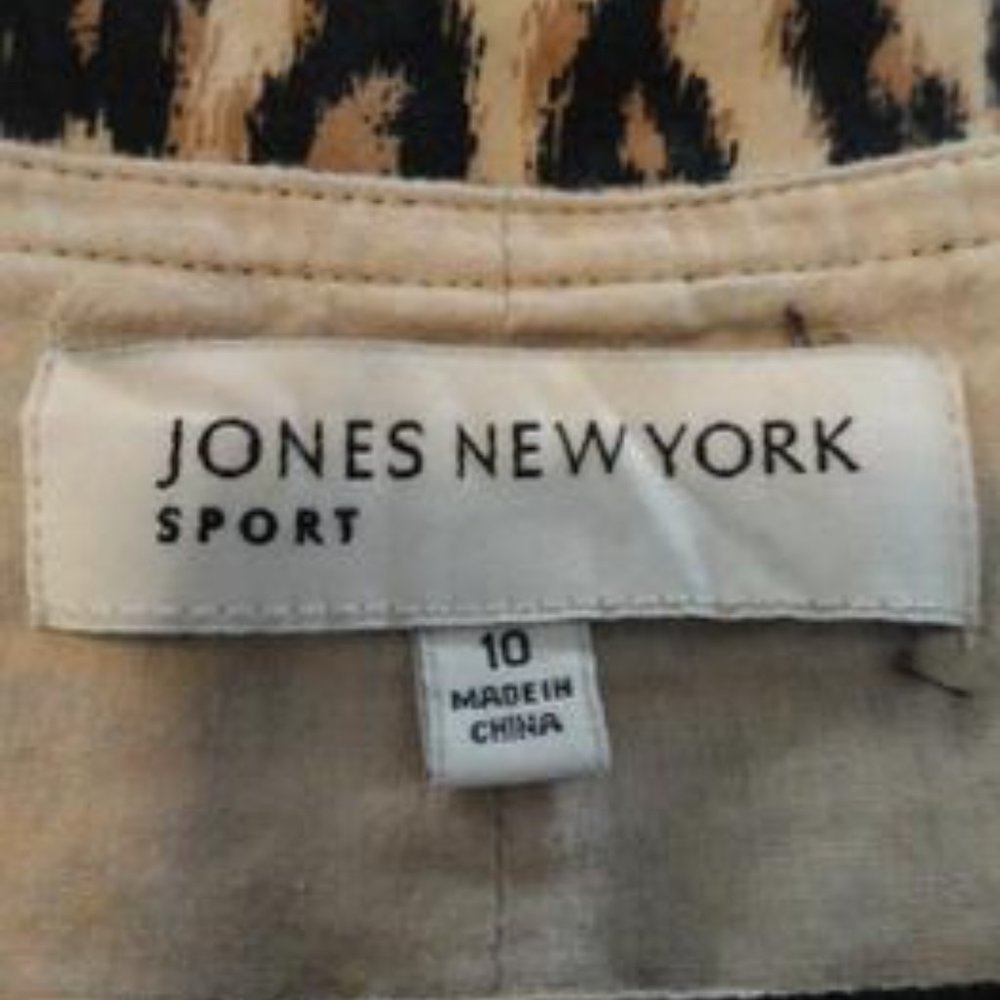 Jones NY Leopard Midi Skirt Tan Size 10 - Picture 5 of 7